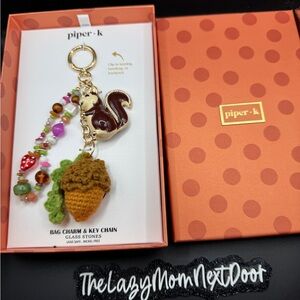 Piper k Squirrel and Acorn Bag Charm Key Chain - Multicolor